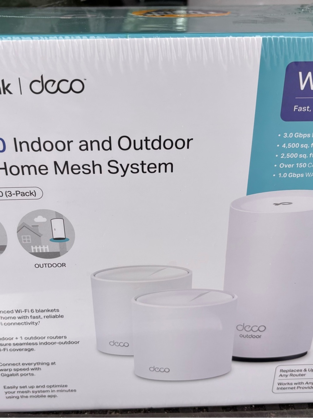 TP-Link Wi‑Fi 6 Mesh Router - White with Blue Accent